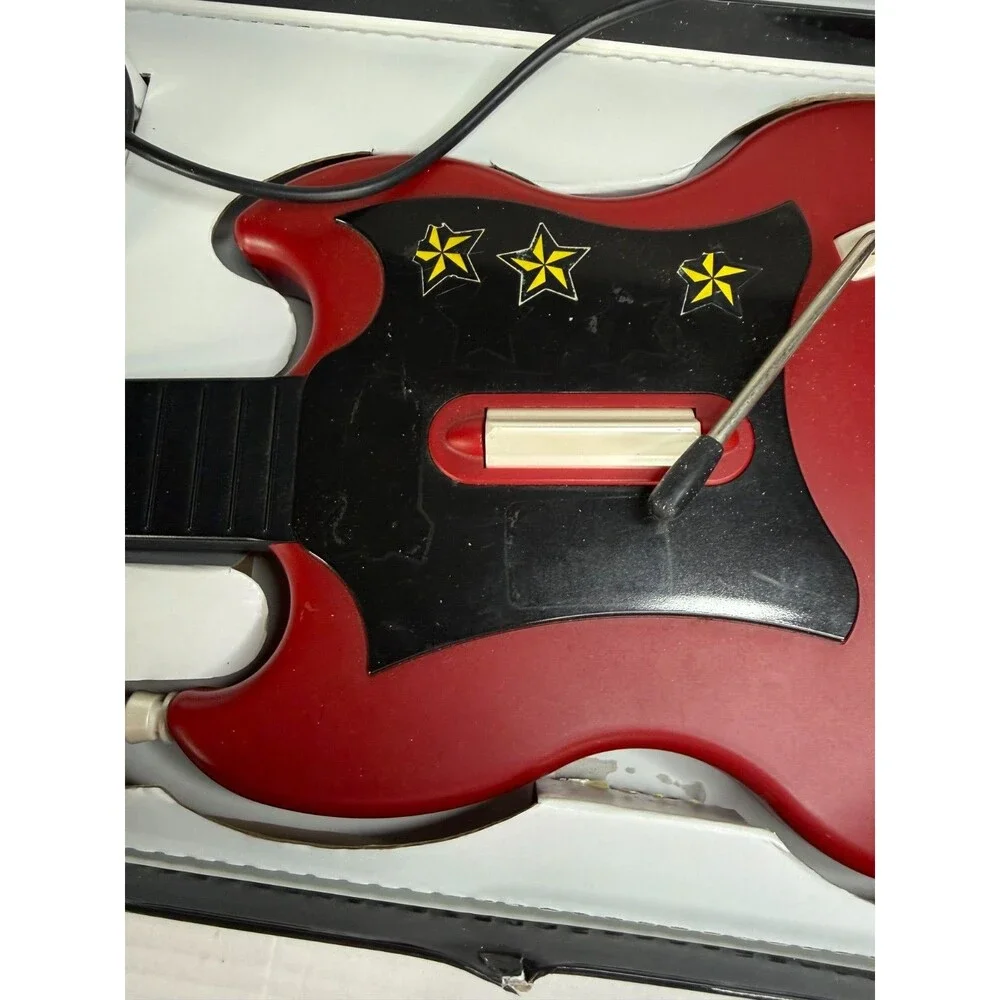 Guitar Hero III Legends of Rock PS2 RedOctane Wired Guitar Controller Game Box C